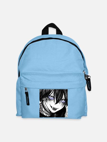 Dunkler Manga-Schrecken mit Blautönen - Kinder Rucksack - Hellblau