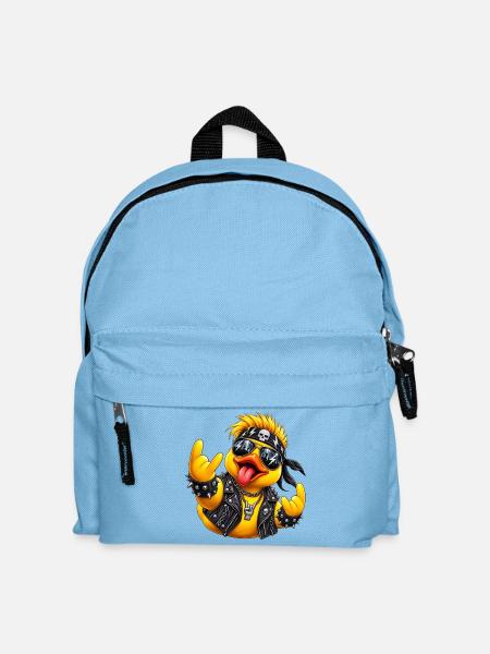 Punk Ente Lederjacke - Kinder Rucksack - Hellblau