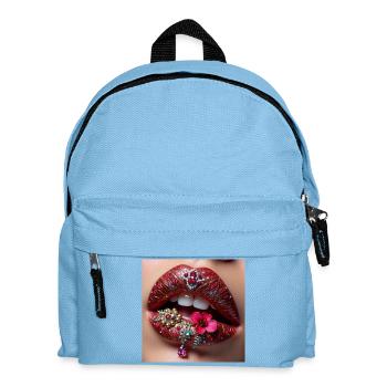 Vergoldeter Lippenschmuck blüht - Kinder Rucksack - Hellblau - Vorne