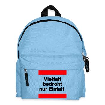 VIELFALT BEDROHT NUR EINFALT, FÜR EINE BUNTE WELT - Kinder Rucksack - Hellblau - Vorne