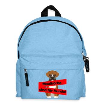 PRO MEINUNGSFREIHEIT, MAULKÖRBE SIND FÜR HUNDE - Kinder Rucksack - Hellblau - Vorne