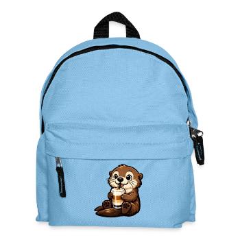 Seeotter mit Latte Macchiato - Kinder Rucksack - Hellblau - Vorne