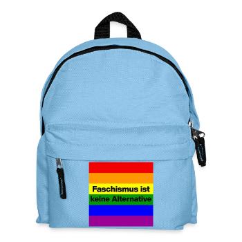FASCHISMUS IST KEINE ALTERNATIVE. NIE WIEDER. PRID - Kinder Rucksack - Hellblau - Vorne