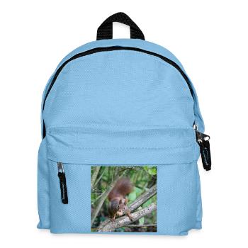 Eichhörnchen am Ast mit Nuss - Kinder Rucksack - Hellblau - Vorne