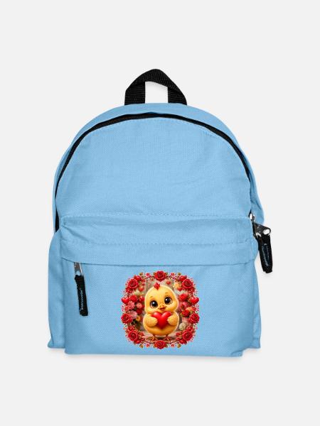 Huhn mit Herz - Kinder Rucksack - Hellblau