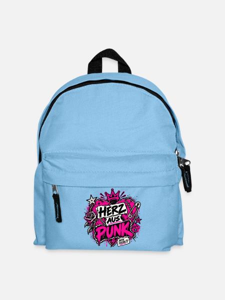 Herz aus Punk – Neon Grunge - Kinder Rucksack - Hellblau