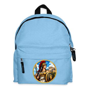 Griechische Kriegerin mit Speer - Kinder Rucksack - Hellblau - Vorne
