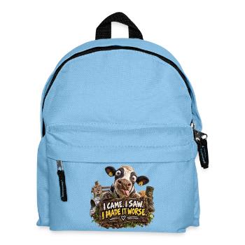 Kuhhumor: Ich kam, sah, machte es schlimmer - Kinder Rucksack - Hellblau - Vorne