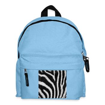 Minimalistisches Schwarz-Weiß-Zebra - Kinder Rucksack - Hellblau - Vorne