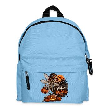 Mücken- Skelett mit Kürbissen Halloween - Kinder Rucksack - Hellblau - Vorne