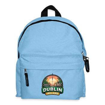 Dublin Ireland Reiseabzeichen Ha Penny Bridge Geschenk - Kinder Rucksack - Hellblau - Vorne