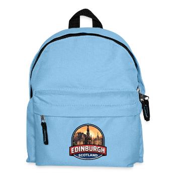 Edinburgh Scotland Reiseabzeichen Castle Royal Mile - Kinder Rucksack - Hellblau - Vorne