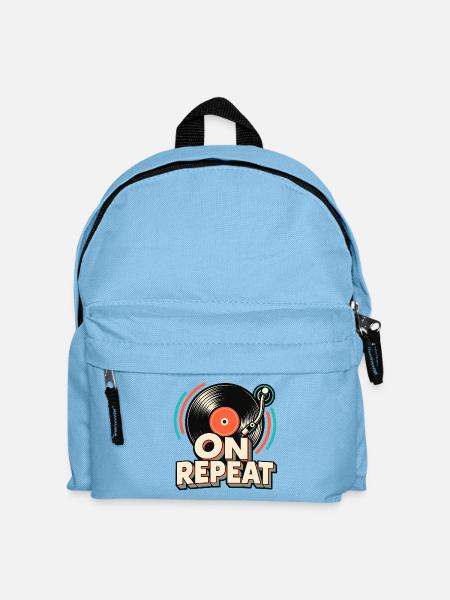 Wiederholende Vinyl - Kinder Rucksack - Hellblau