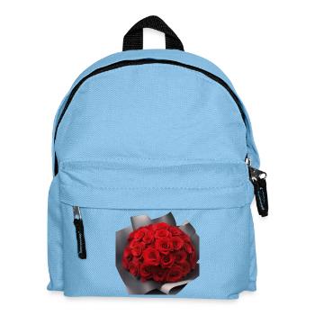 Scharlachroter Rosenstrauß - Kinder Rucksack - Hellblau - Vorne
