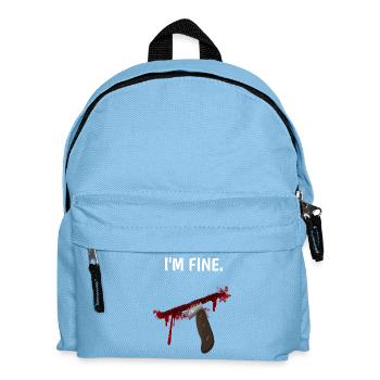 I'm fine - Messer mit Blutspritzern - Kinder Rucksack - Hellblau - Vorne