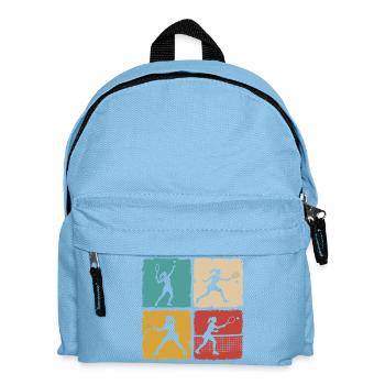 Retro Tennisspielerin Vintage Grunge Design - Kinder Rucksack - Hellblau - Vorne