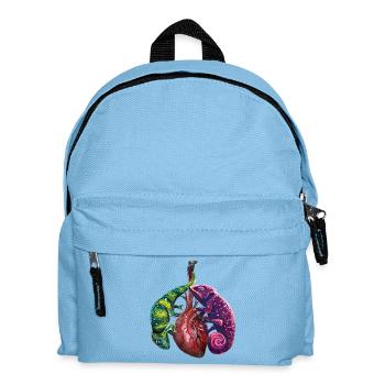 Chamäleons auf menschlichem Herz - Kinder Rucksack - Hellblau - Vorne
