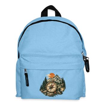 Kompasspfad im Bergwald - Kinder Rucksack - Hellblau - Vorne