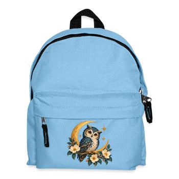 Mondeule mit Blumen und goldenen Sternen - Kinder Rucksack - Hellblau - Vorne