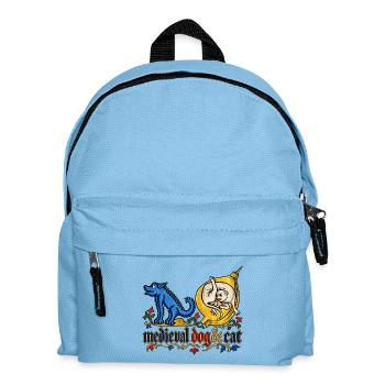 Mittelalterliche Hunde und Katzen - Kinder Rucksack - Hellblau - Vorne