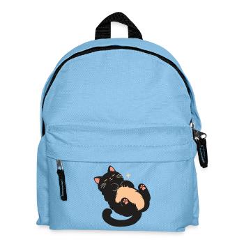 Kuschelkatz mit flauschigem Bauch - Kinder Rucksack - Hellblau - Vorne