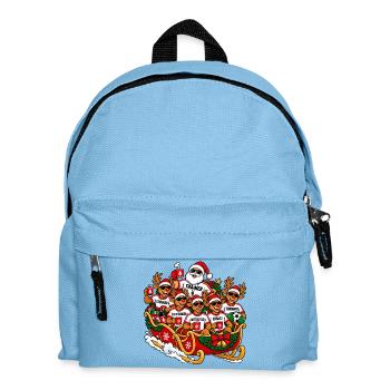 Lustiger Fussball-Weihnachtspulli- Fussball Outfit - Kinder Rucksack - Hellblau - Vorne