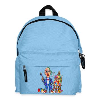 Bunter Maler mit Farbspritzern - Kinder Rucksack - Hellblau - Vorne