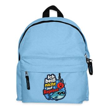 Ich beiß nicht auf Ragebait Angel Angler Shirt - Kinder Rucksack - Hellblau - Vorne