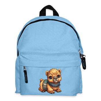 Kleines Kamel im Schal - Kinder Rucksack - Hellblau - Vorne