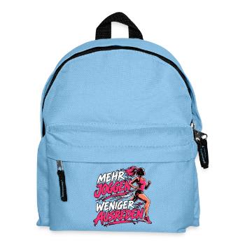 Mehr Joggen, weniger Ausreden - Kinder Rucksack - Hellblau - Vorne