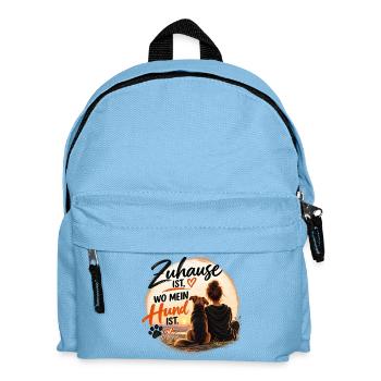 Zuhause ist, wo mein Hund ist – Hundeliebe - Kinder Rucksack - Hellblau - Vorne