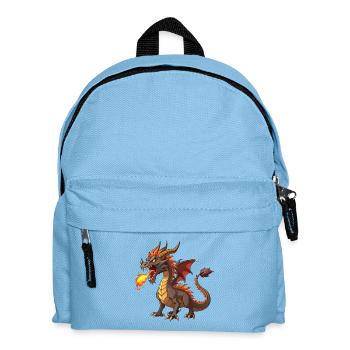 Feuerspeiender Drache - Kinder Rucksack - Hellblau - Vorne