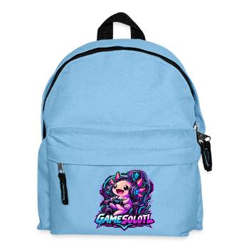  Gamesolotl Axolotl Spieler Cyberpunk - Kinder Rucksack - Hellblau - Vorne