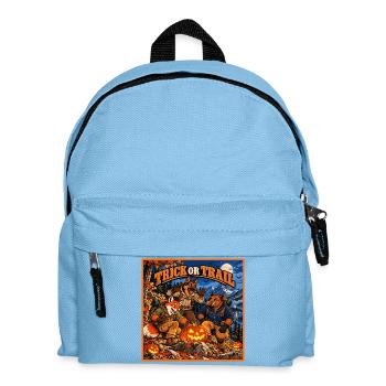 Trick oder Trail – Halloween Outdoor - Kinder Rucksack - Hellblau - Vorne