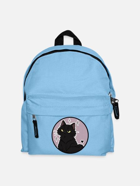 Mitternachtskatze im Sparkle Circle - Kinder Rucksack - Hellblau