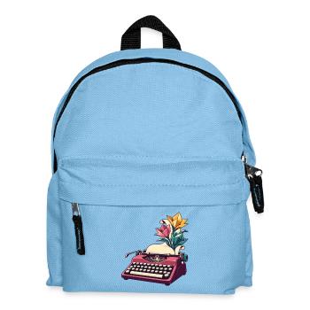 Schreibmaschine baut einen Papiergarten an - Kinder Rucksack - Hellblau - Vorne