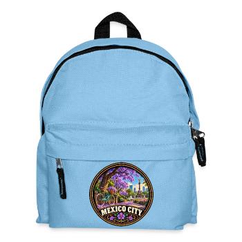 Lila Blumen Dschungel Urlaub Mexiko Stadt - Kinder Rucksack - Hellblau - Vorne