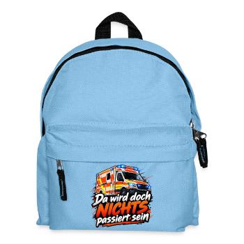 Rettungswagen Humor: NICHTS passiert - Kinder Rucksack - Hellblau - Vorne