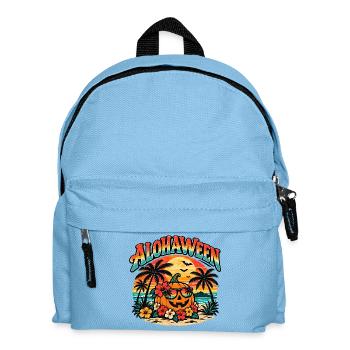 Alohaween Tropical Halloween – Lustiger Kürbis - Kinder Rucksack - Hellblau - Vorne