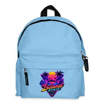 Insel Neon Retro Sunset - Kinder Rucksack - Hellblau - Vorne