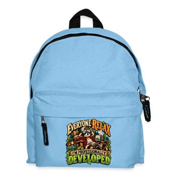 Professionell entwickelter Waschbär - Kinder Rucksack - Hellblau - Vorne