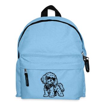Havaneser mit Sonnenbrille – Cooler Hund - Kinder Rucksack - Hellblau - Vorne
