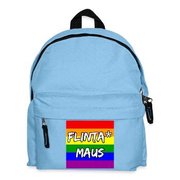 FLINTA MAUS REGENBOGEN PRIDE STATEMENT, CSD - Kinder Rucksack - Hellblau - Vorne