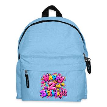 Herzlichen Glückwunsch zum zweiten Geburtstag Graffiti: Pink Sparkle Party! - Kinder Rucksack - Hellblau - Vorne