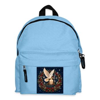 Für immer erinnerte Weihnachtstaube und Kerze - Kinder Rucksack - Hellblau - Vorne