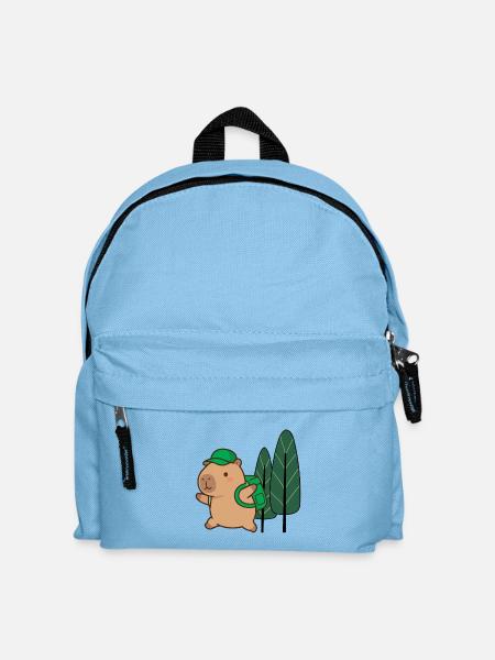 Niedliche Wanderung Capybara Camping Abenteuerkunst - Kinder Rucksack - Hellblau