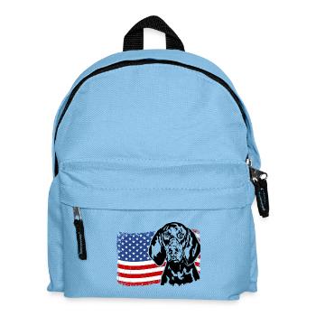 Black And Tan Coonhound US America Flag Wilsigns - Kids' Backpack - light blue - Front
