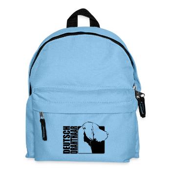 Deutsch Drahthaar Profil Hunde Jagdhund Wilsigns - Kinder Rucksack - Hellblau - Vorne