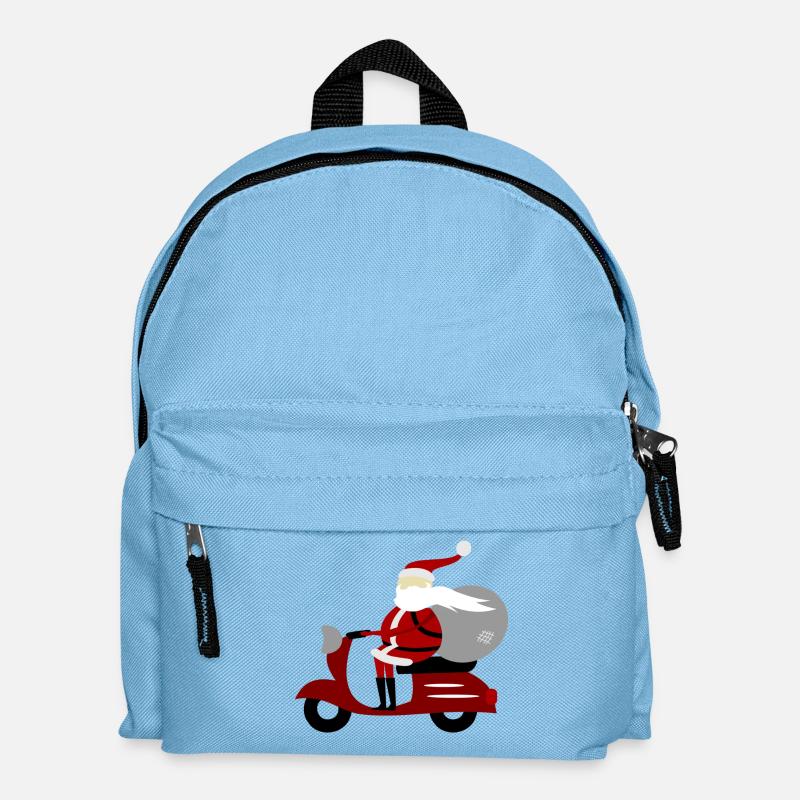 Weihnachten - Weihnachtsmann Roller - Kinder Rucksack - Hellblau