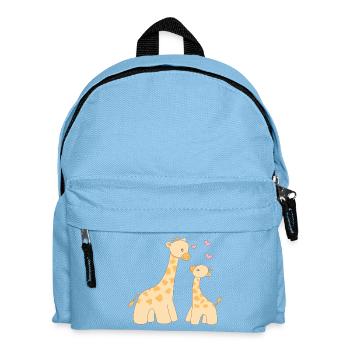 Giraffe mit Welpe - Kinder Rucksack - Hellblau - Vorne